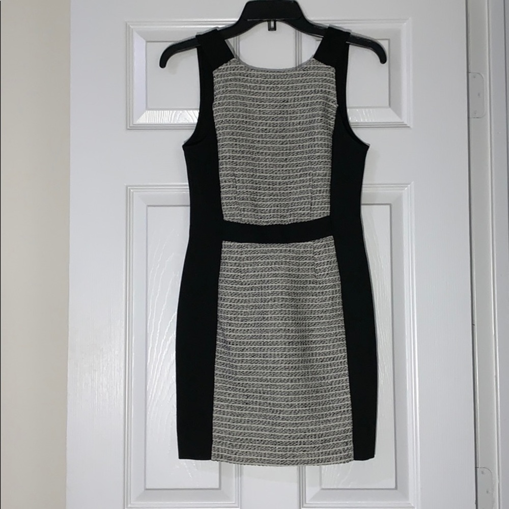 NWT BCBG Dress Shiny Cream/white Black